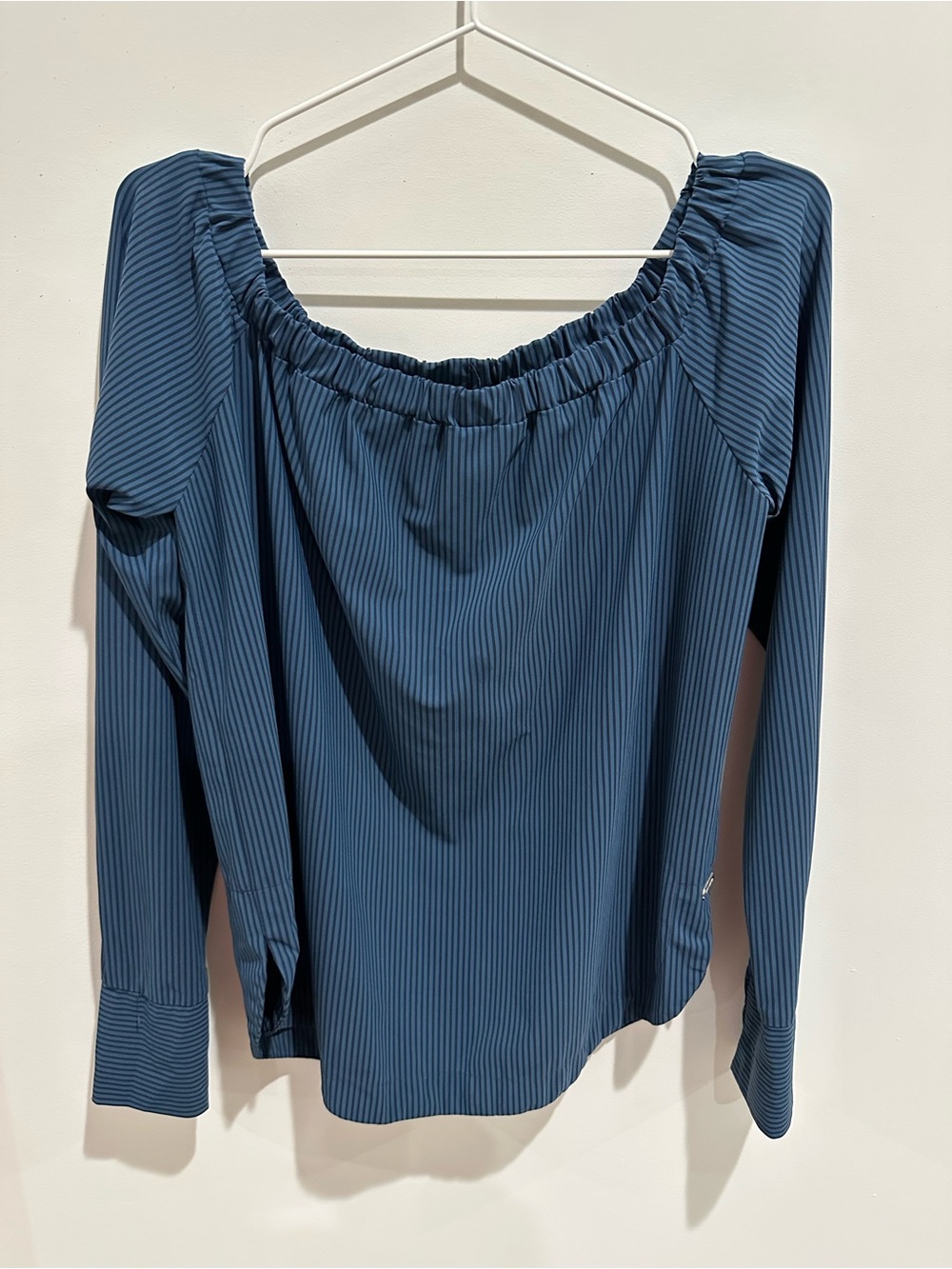 Blue Off-Shoulder Long Sleeve Women's Top